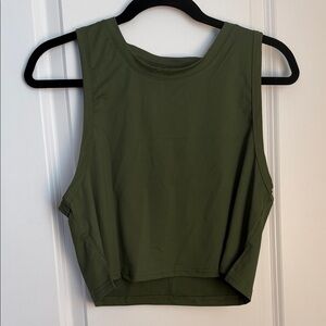 Olive Green Women's workout muscle tee